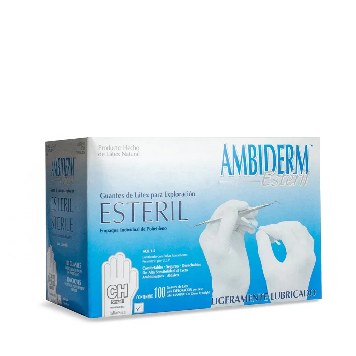 GUANTE AMBIDERM ESTERIL CHICO CAJA C/100 PZAS