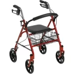 ANDADERA ROLLATOR E-10257BL-2 ACE con canastilla en color Rojo